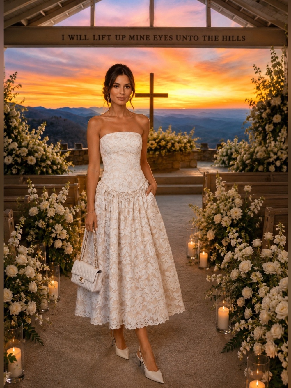 Toccin melody floral cotton blend corset midi dress